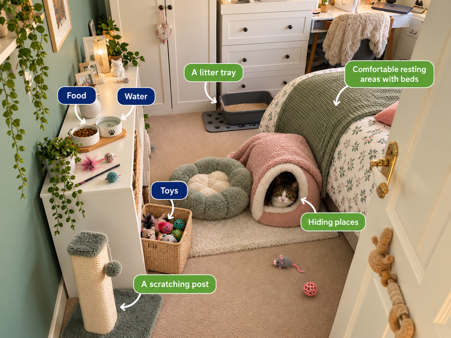Set up a room just for your new cat